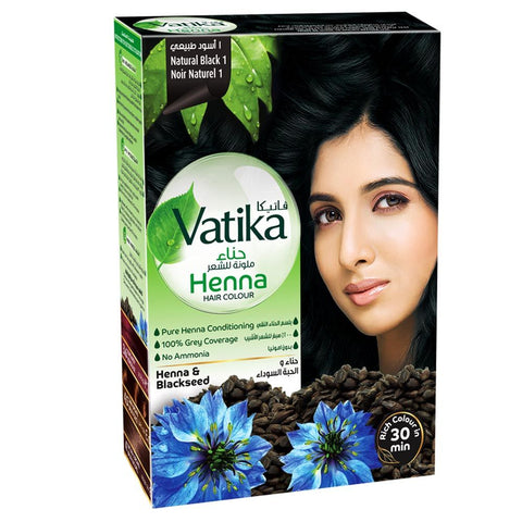 Vatika Henna Hair Color - Natural Black (6*10g)