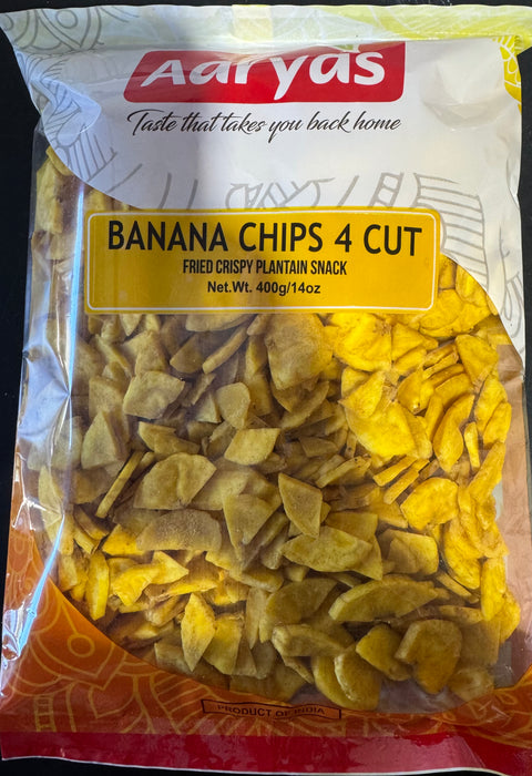 Aaryas Banana Chips Four Cut 400g