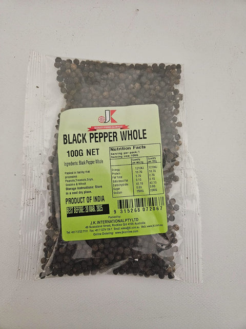 JK Black Pepper Whole 100gm