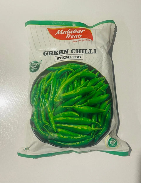 Malabar Treats Green chilly stem less frozen 340g