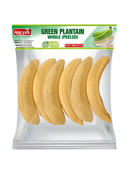 Aaryas Green Plantain Whole(Peeled) 1kg