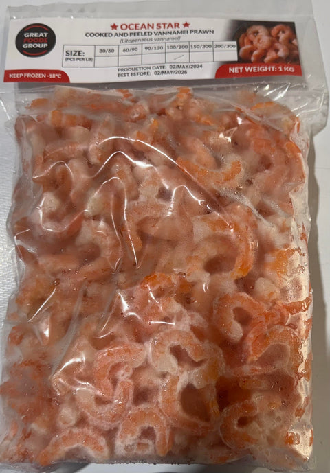 Prawns -cooked and peeled (Frozen) 1kg